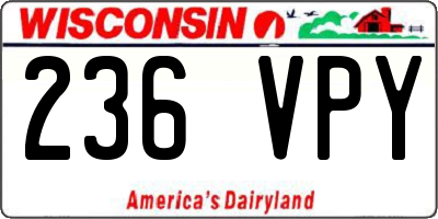 WI license plate 236VPY