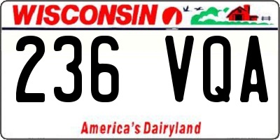 WI license plate 236VQA