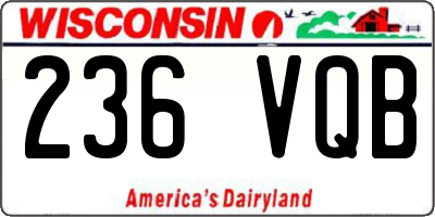 WI license plate 236VQB