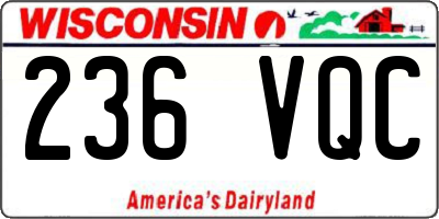 WI license plate 236VQC