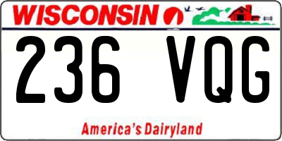 WI license plate 236VQG