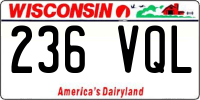 WI license plate 236VQL