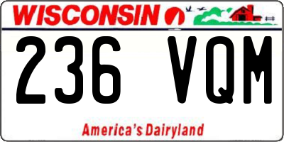 WI license plate 236VQM