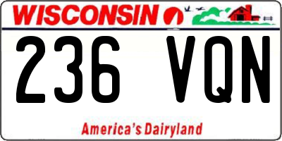WI license plate 236VQN