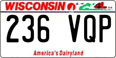 WI license plate 236VQP