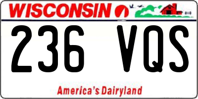 WI license plate 236VQS