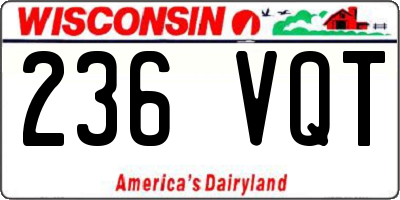 WI license plate 236VQT