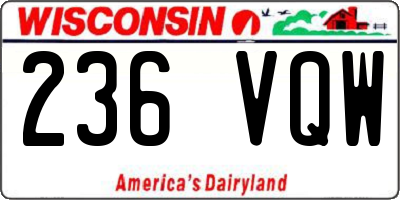 WI license plate 236VQW