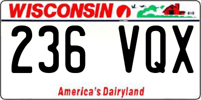 WI license plate 236VQX
