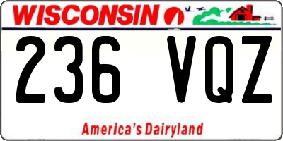 WI license plate 236VQZ