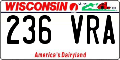 WI license plate 236VRA