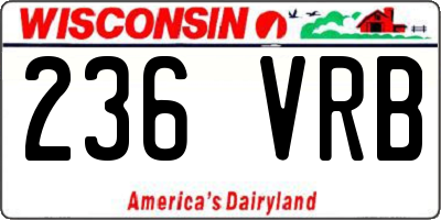 WI license plate 236VRB