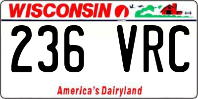 WI license plate 236VRC