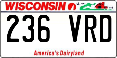 WI license plate 236VRD