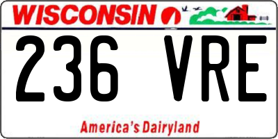 WI license plate 236VRE