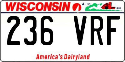 WI license plate 236VRF