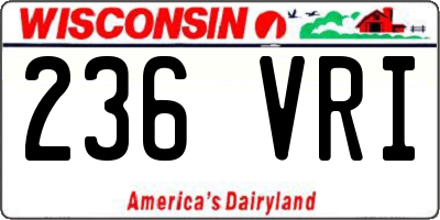 WI license plate 236VRI