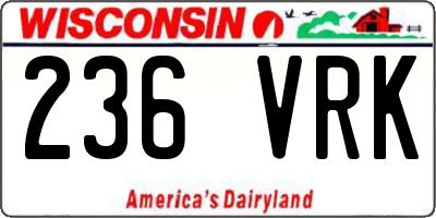 WI license plate 236VRK