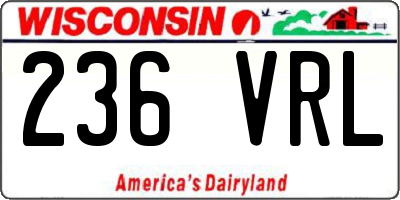 WI license plate 236VRL