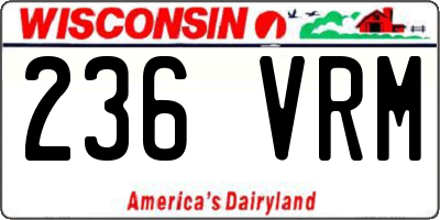 WI license plate 236VRM