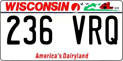 WI license plate 236VRQ