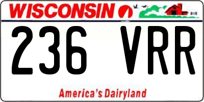 WI license plate 236VRR