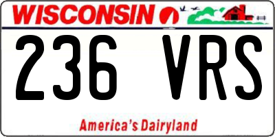 WI license plate 236VRS