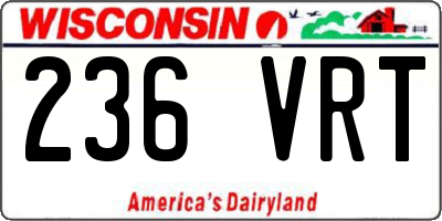 WI license plate 236VRT