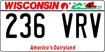 WI license plate 236VRV