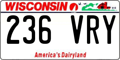WI license plate 236VRY