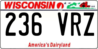 WI license plate 236VRZ