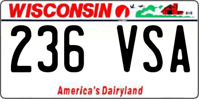 WI license plate 236VSA