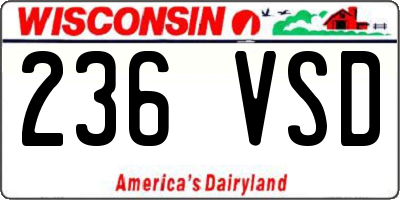 WI license plate 236VSD