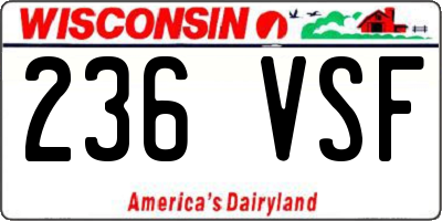 WI license plate 236VSF