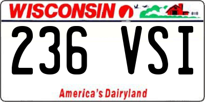 WI license plate 236VSI