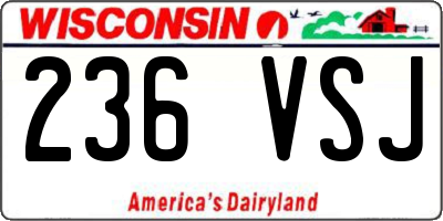 WI license plate 236VSJ