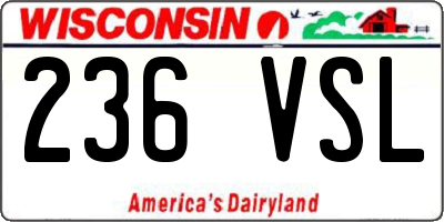 WI license plate 236VSL