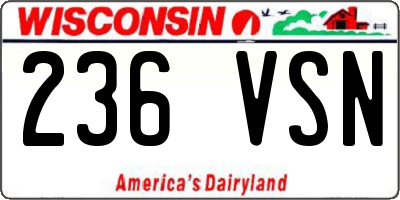 WI license plate 236VSN