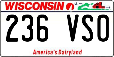 WI license plate 236VSO