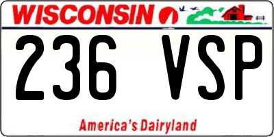 WI license plate 236VSP