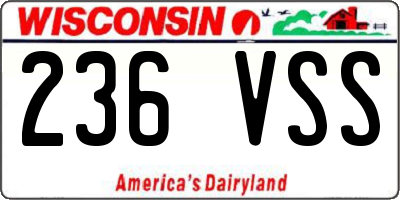 WI license plate 236VSS