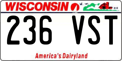 WI license plate 236VST