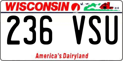WI license plate 236VSU