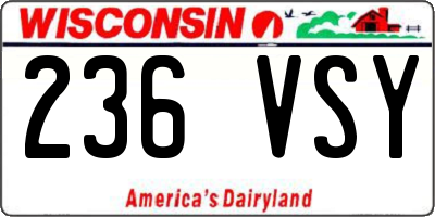 WI license plate 236VSY