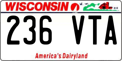 WI license plate 236VTA