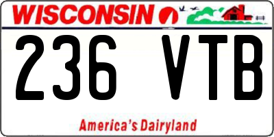 WI license plate 236VTB