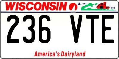 WI license plate 236VTE