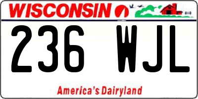 WI license plate 236WJL