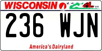 WI license plate 236WJN