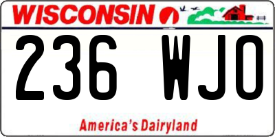 WI license plate 236WJO
